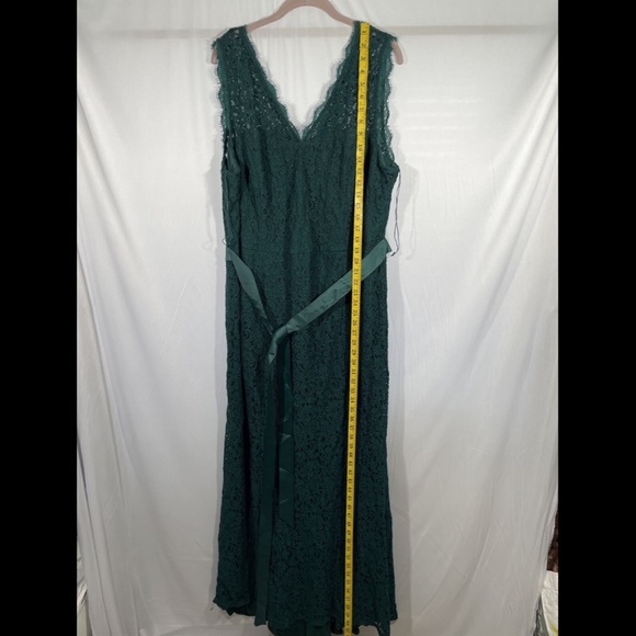 NEW Adrianna Papell [ Plus Size‎ 20W ] Ribbon-Belt Lace Gown in Forest - Picture 5 of 12